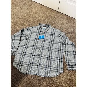NWT Columbia Shirt Mens XXL 2XL Blue Plaid Outdoor Button Up Hiking Long Sleeve